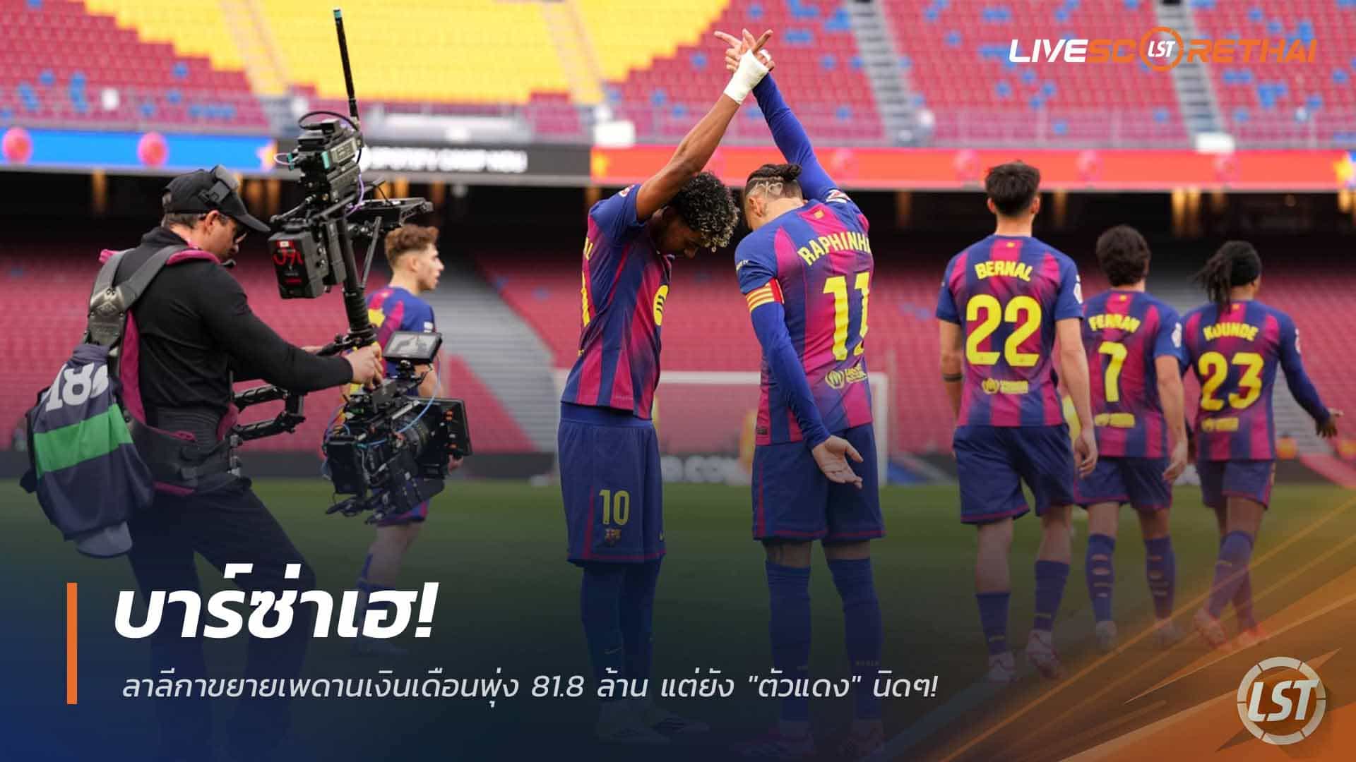 ข่าวฟุตบอล วันพุธ ที่ 4 มีนาคม 2568 : บาร์ซ่าเฮ! ลาลีกาขยายเพดานเงินเดือนพุ่ง 81.8 ล้าน แต่ยัง "ตัวแดง" นิดๆ!